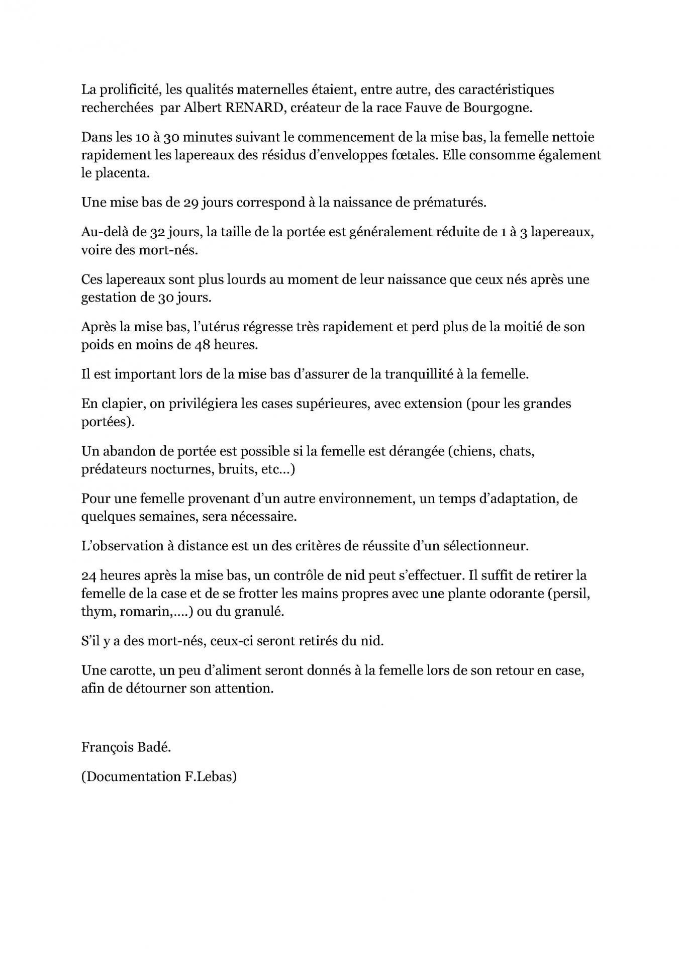 La mise bas de la femelle cfelfb 2