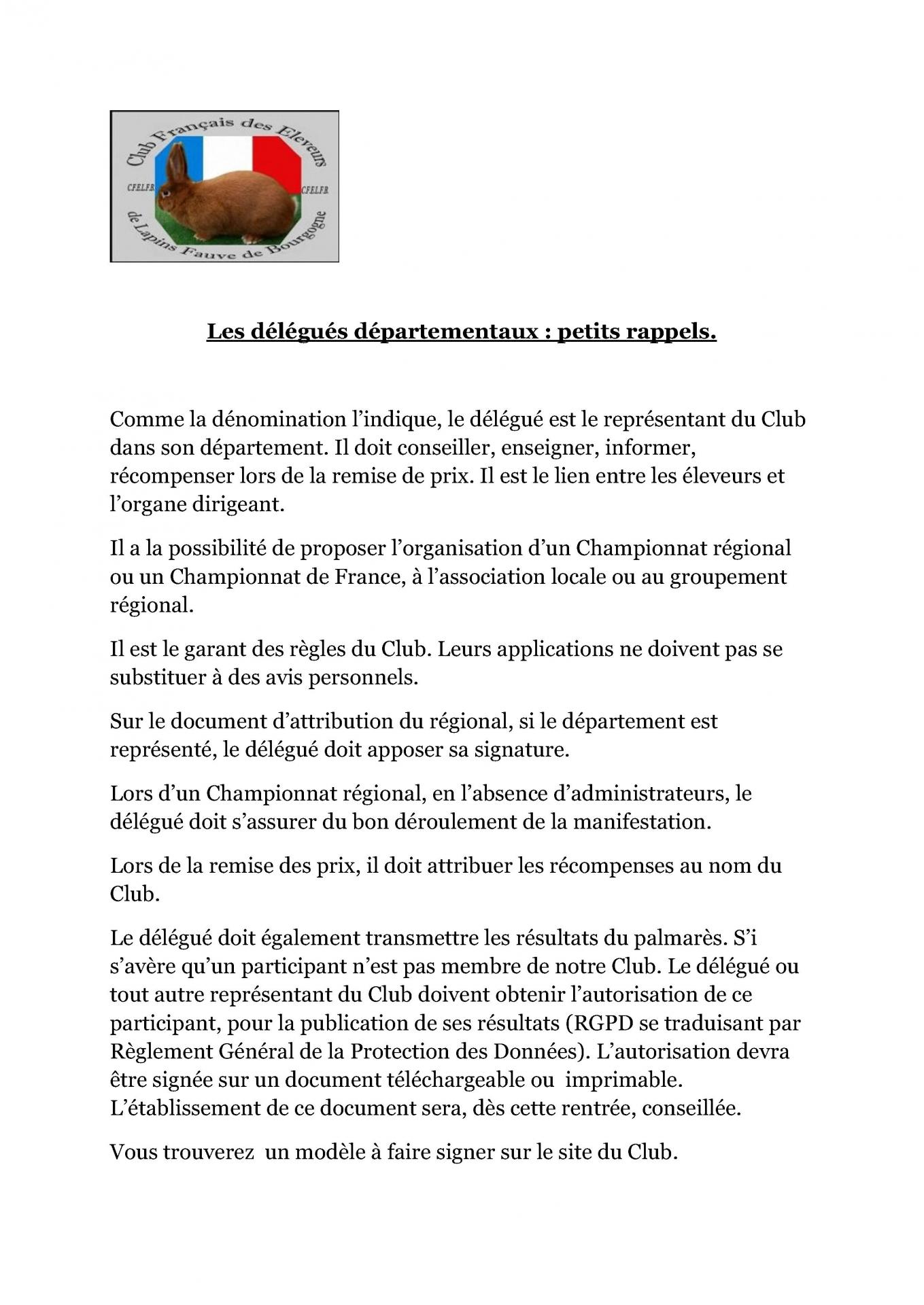 Les delegues departementaux cfelfb 1